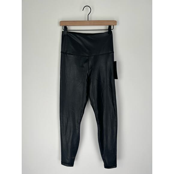 90 Degree Reflex Super High Waist Faux Leather Fleece Lined Leggings Small Black - Picture 4 of 10